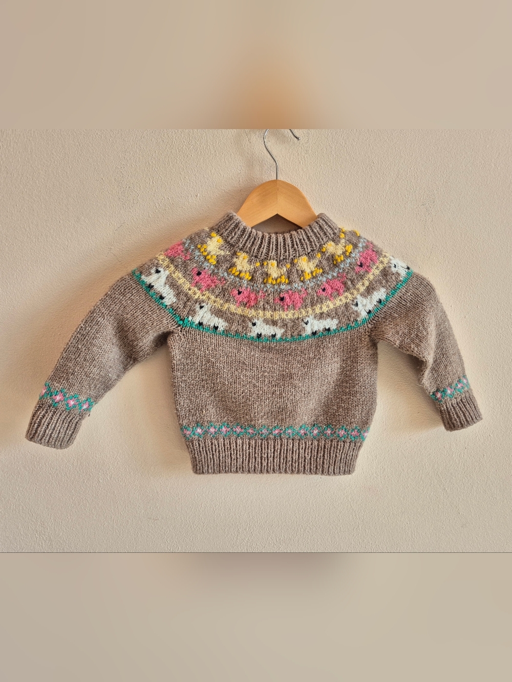 Handmade Farm Animal Sweater Sheep Pigs And Chicks Or Ducks 18-24 Months